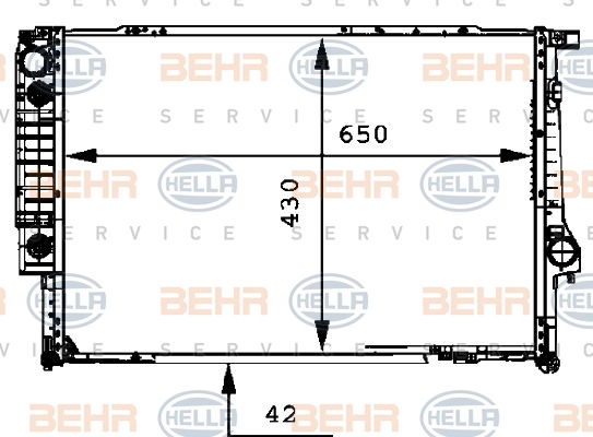 Radiateur, refroidissement du moteur BEHR HELLA SERVICE *** PREMIUM LINE ***