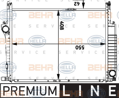 Radiateur, refroidissement du moteur BEHR HELLA SERVICE *** PREMIUM LINE ***