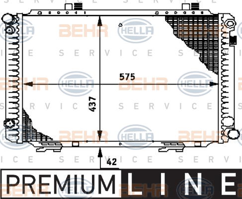 Radiateur, refroidissement du moteur BEHR HELLA SERVICE *** PREMIUM LINE ***