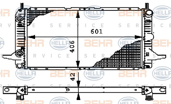 Radiateur, refroidissement du moteur BEHR HELLA SERVICE *** PREMIUM LINE ***