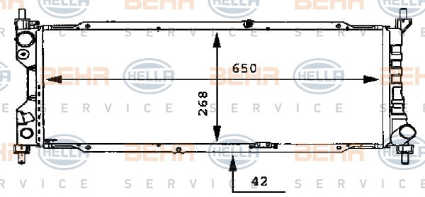 Radiateur, refroidissement du moteur BEHR HELLA SERVICE *** PREMIUM LINE ***