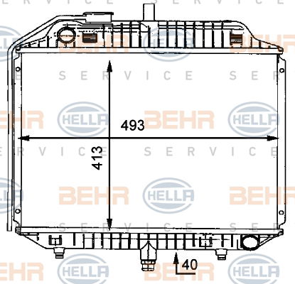 Radiateur, refroidissement du moteur BEHR HELLA SERVICE *** PREMIUM LINE ***