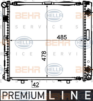 Radiateur, refroidissement du moteur BEHR HELLA SERVICE *** PREMIUM LINE ***