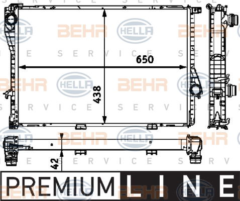 Radiateur, refroidissement du moteur BEHR HELLA SERVICE *** PREMIUM LINE ***