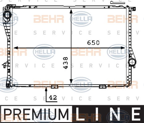 Radiateur, refroidissement du moteur BEHR HELLA SERVICE *** PREMIUM LINE ***