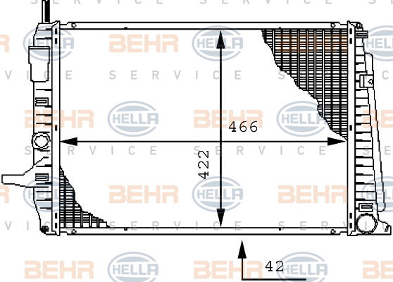 Radiateur, refroidissement du moteur BEHR HELLA SERVICE *** PREMIUM LINE ***