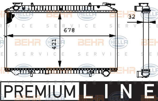 Radiateur, refroidissement du moteur BEHR HELLA SERVICE *** PREMIUM LINE ***