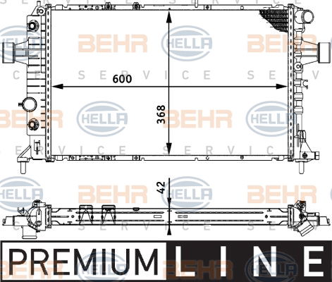 Radiateur, refroidissement du moteur BEHR HELLA SERVICE *** PREMIUM LINE ***