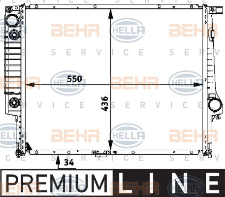 Radiateur, refroidissement du moteur BEHR HELLA SERVICE *** PREMIUM LINE ***