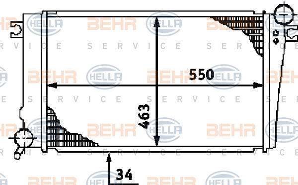 Radiateur, refroidissement du moteur BEHR HELLA SERVICE *** PREMIUM LINE ***