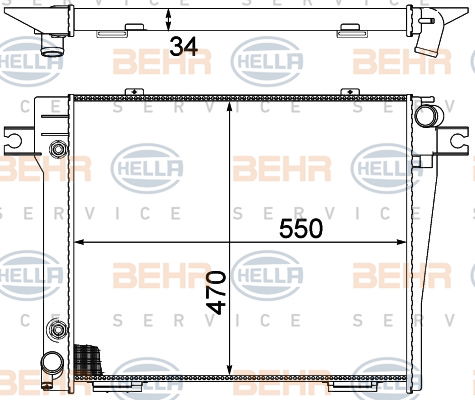 Radiateur, refroidissement du moteur BEHR HELLA SERVICE *** PREMIUM LINE ***