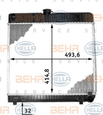 Radiateur, refroidissement du moteur BEHR HELLA SERVICE *** PREMIUM LINE ***