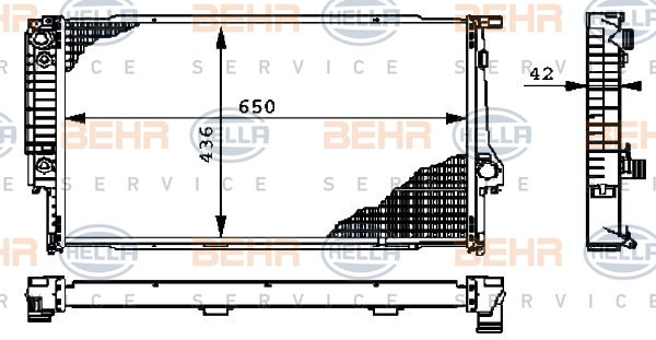 Radiateur, refroidissement du moteur BEHR HELLA SERVICE *** PREMIUM LINE ***