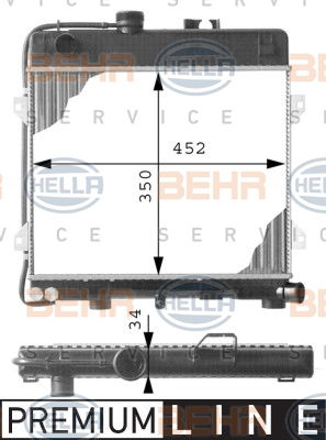 Radiateur, refroidissement du moteur BEHR HELLA SERVICE *** PREMIUM LINE ***