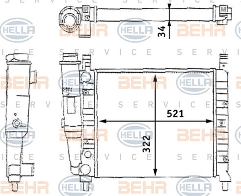 Radiateur, refroidissement du moteur BEHR HELLA SERVICE *** PREMIUM LINE ***