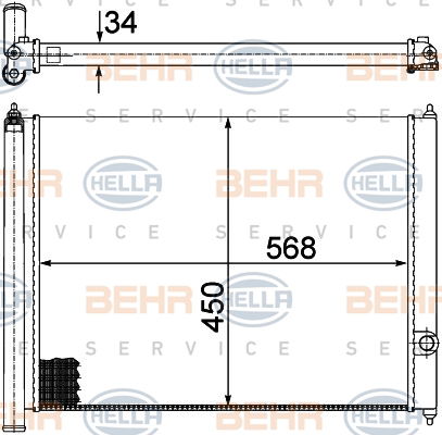 Radiateur, refroidissement du moteur BEHR HELLA SERVICE *** PREMIUM LINE ***