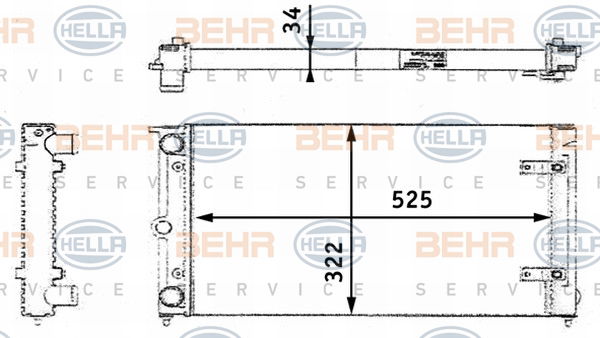 Radiateur, refroidissement du moteur BEHR HELLA SERVICE *** PREMIUM LINE ***
