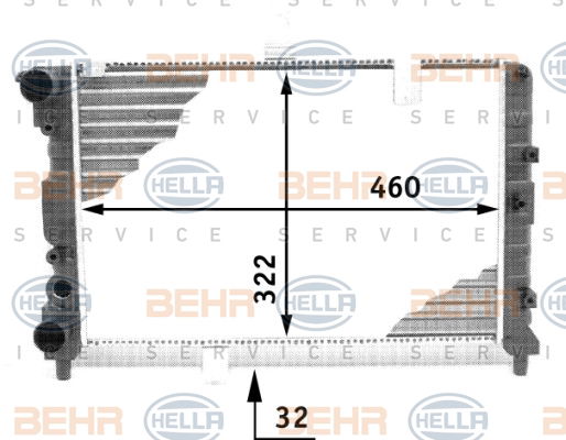 Radiateur, refroidissement du moteur BEHR HELLA SERVICE *** PREMIUM LINE ***