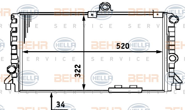 Radiateur, refroidissement du moteur BEHR HELLA SERVICE *** PREMIUM LINE ***