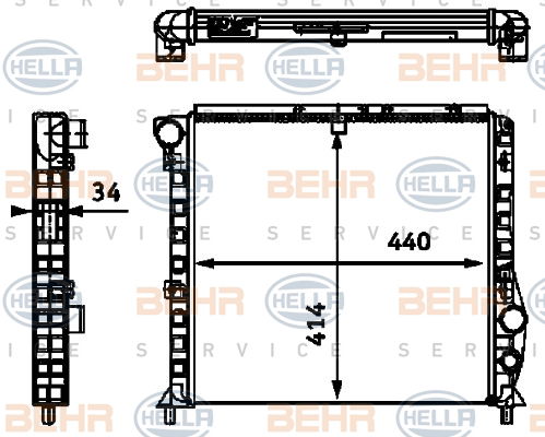 Radiateur, refroidissement du moteur BEHR HELLA SERVICE *** PREMIUM LINE ***