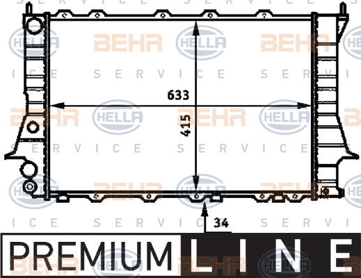 Radiateur, refroidissement du moteur BEHR HELLA SERVICE *** PREMIUM LINE ***