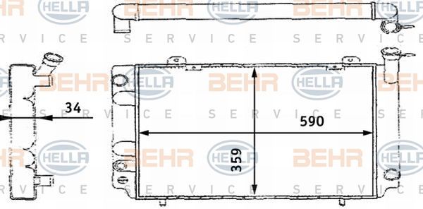 Radiateur, refroidissement du moteur BEHR HELLA SERVICE *** PREMIUM LINE ***