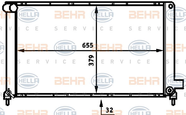 Radiateur, refroidissement du moteur BEHR HELLA SERVICE *** PREMIUM LINE ***