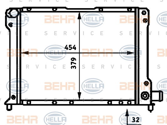 Radiateur, refroidissement du moteur BEHR HELLA SERVICE *** PREMIUM LINE ***