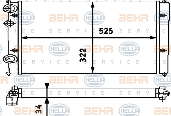 Radiateur, refroidissement du moteur BEHR HELLA SERVICE