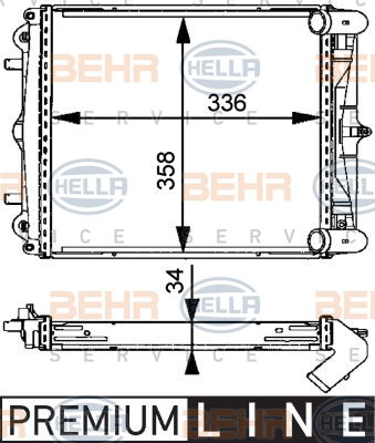 Radiateur, refroidissement du moteur BEHR HELLA SERVICE *** PREMIUM LINE ***