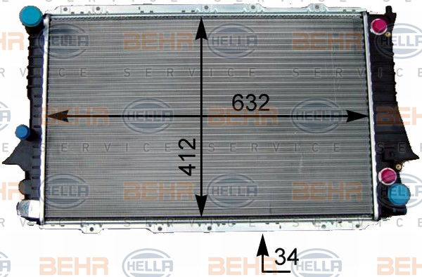 Radiateur, refroidissement du moteur BEHR HELLA SERVICE