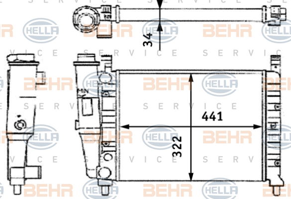 Radiateur, refroidissement du moteur BEHR HELLA SERVICE *** PREMIUM LINE ***