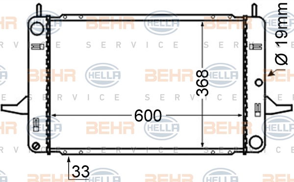 Radiateur, refroidissement du moteur BEHR HELLA SERVICE