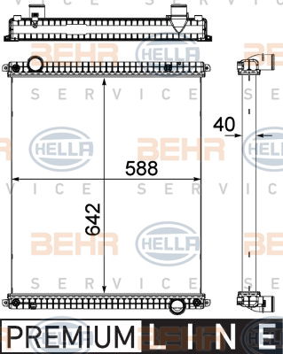 Radiateur, refroidissement du moteur BEHR HELLA SERVICE *** PREMIUM LINE ***