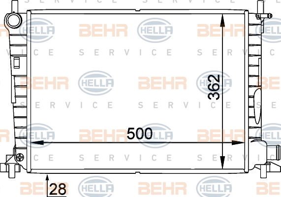 Radiateur, refroidissement du moteur BEHR HELLA SERVICE *** PREMIUM LINE ***