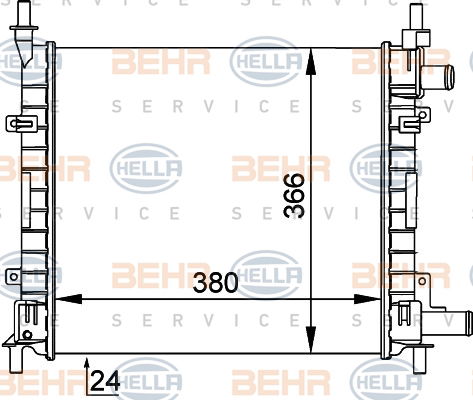 Radiateur, refroidissement du moteur BEHR HELLA SERVICE