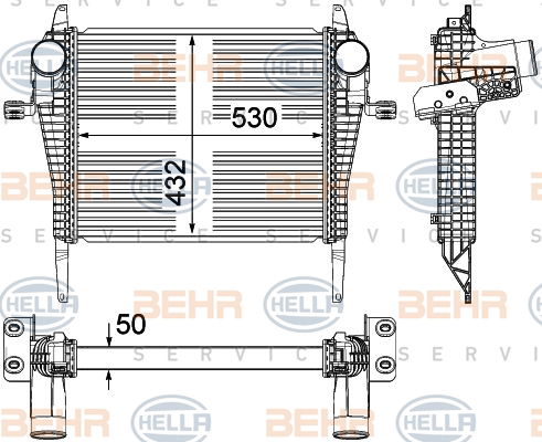 Intercooler, échangeur BEHR HELLA SERVICE *** PREMIUM LINE ***
