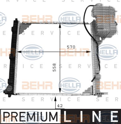 Radiateur, refroidissement du moteur BEHR HELLA SERVICE *** PREMIUM LINE ***