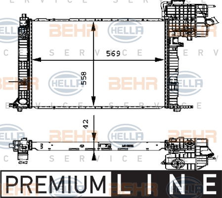 Radiateur, refroidissement du moteur BEHR HELLA SERVICE *** PREMIUM LINE ***