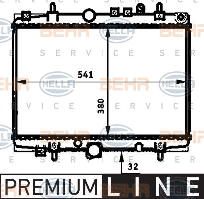 Radiateur, refroidissement du moteur BEHR HELLA SERVICE *** PREMIUM LINE ***