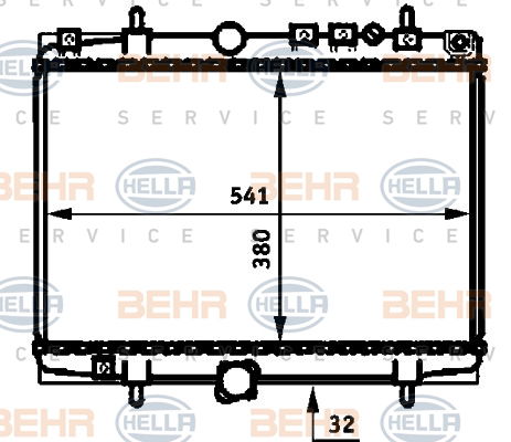 Radiateur, refroidissement du moteur BEHR HELLA SERVICE *** PREMIUM LINE ***