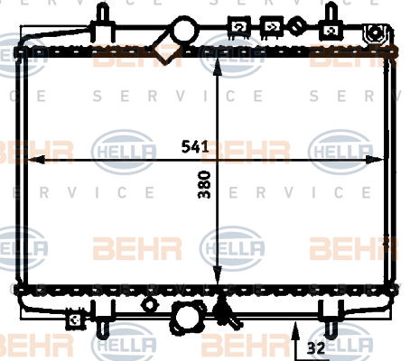 Radiateur, refroidissement du moteur BEHR HELLA SERVICE *** PREMIUM LINE ***