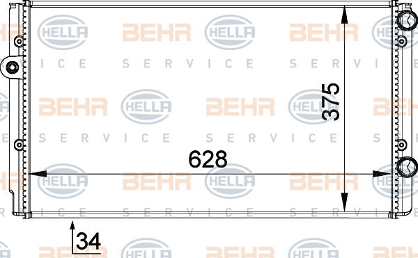 Radiateur, refroidissement du moteur BEHR HELLA SERVICE Version ALTERNATIF