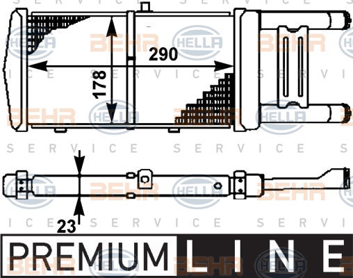 Radiateur, refroidissement du moteur BEHR HELLA SERVICE *** PREMIUM LINE ***