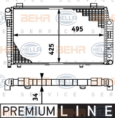 Radiateur, refroidissement du moteur BEHR HELLA SERVICE *** PREMIUM LINE ***