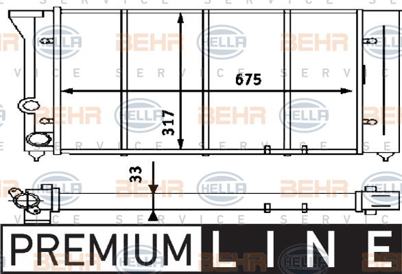 Radiateur, refroidissement du moteur BEHR HELLA SERVICE *** PREMIUM LINE ***