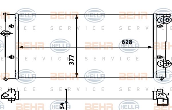 Radiateur, refroidissement du moteur BEHR HELLA SERVICE