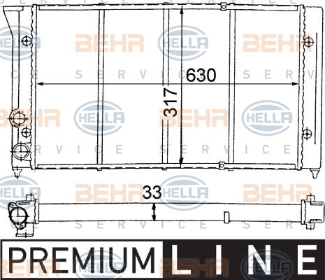 Radiateur, refroidissement du moteur BEHR HELLA SERVICE *** PREMIUM LINE ***