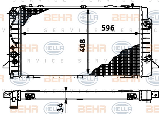 Radiateur, refroidissement du moteur BEHR HELLA SERVICE *** PREMIUM LINE ***