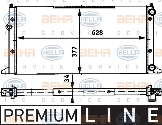 Radiateur, refroidissement du moteur BEHR HELLA SERVICE *** PREMIUM LINE ***